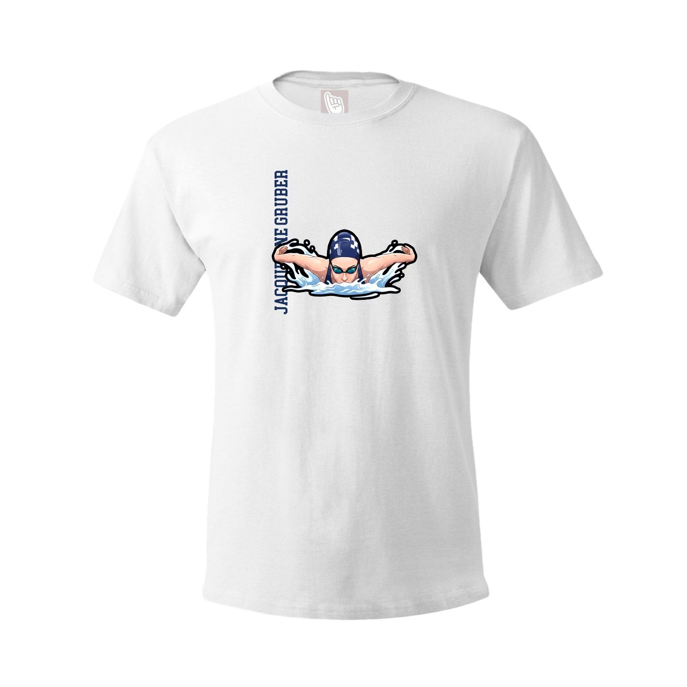 Youth Tee — Name Vertical in White