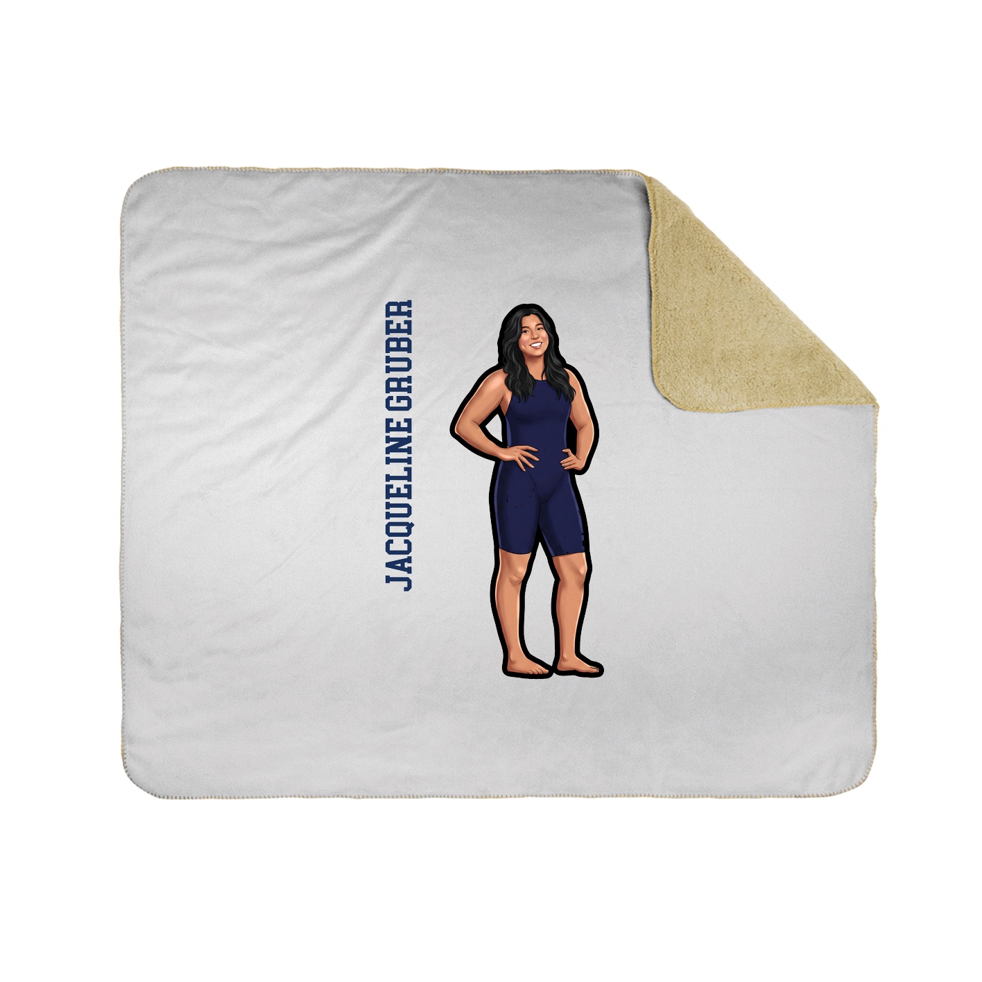 Throw Blanket — Name Vertical in White