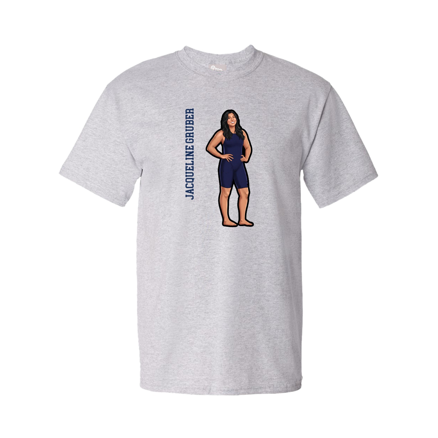 Youth Tee — Name Vertical in Grey