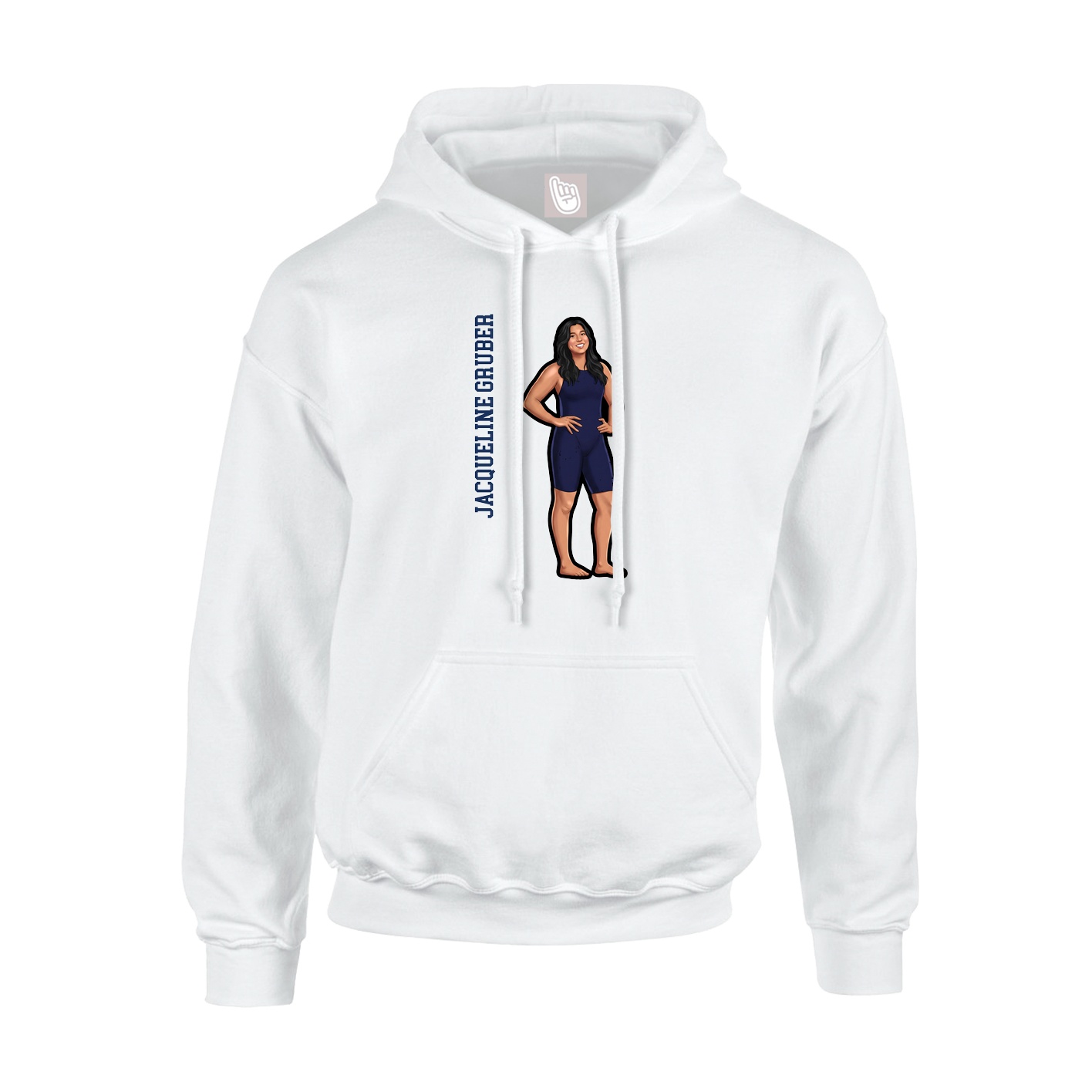 Youth Hoodie — Name Vertical in White