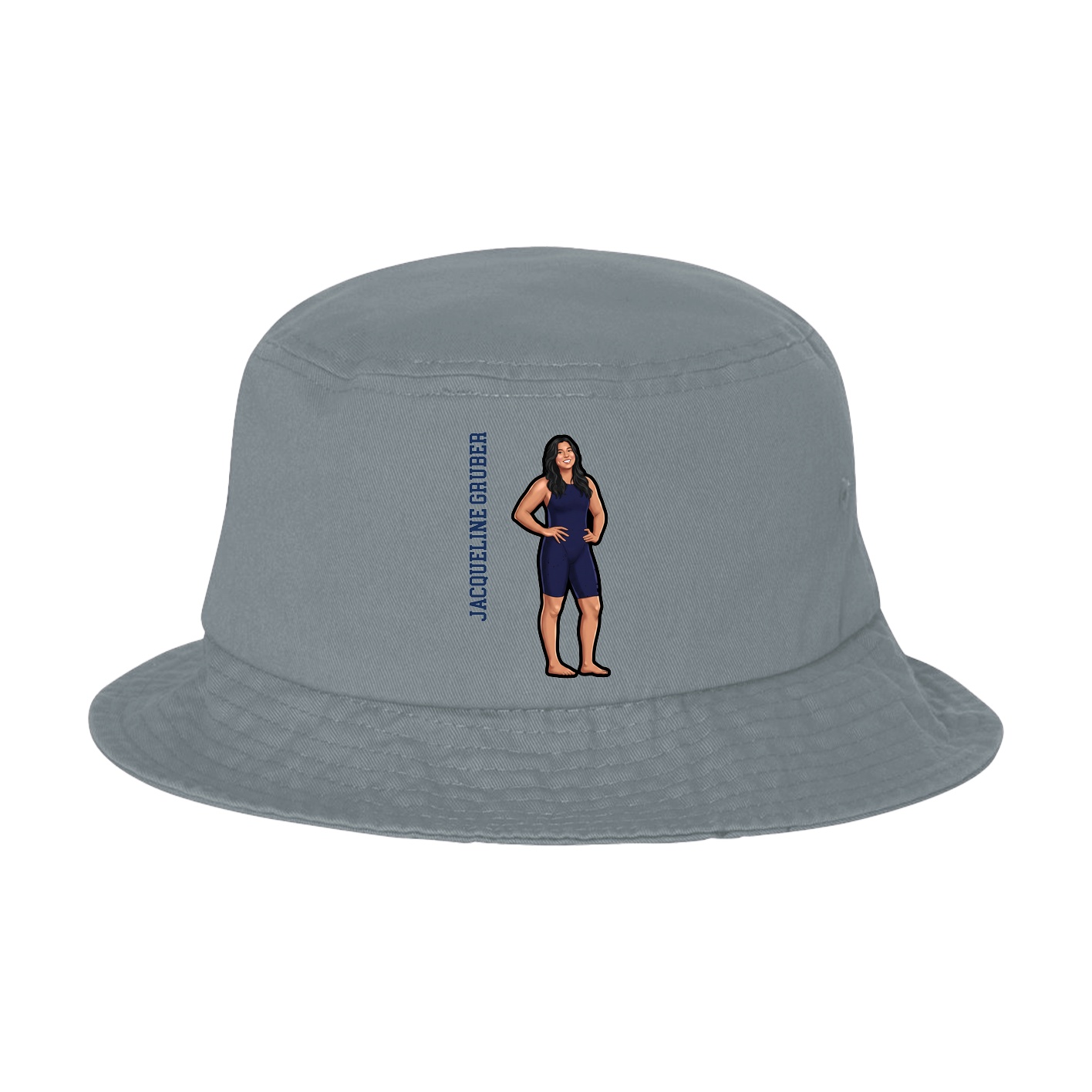 Bucket Cap — Name Vertical in Grey