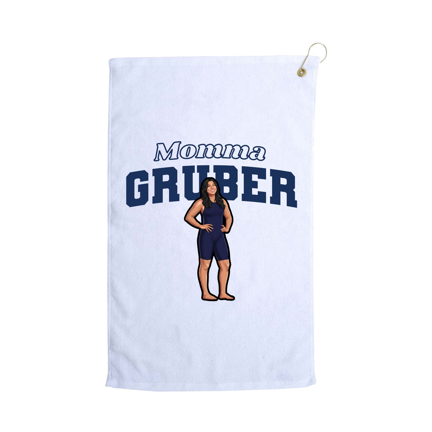 Golf Towel — Mothers Day Block in White