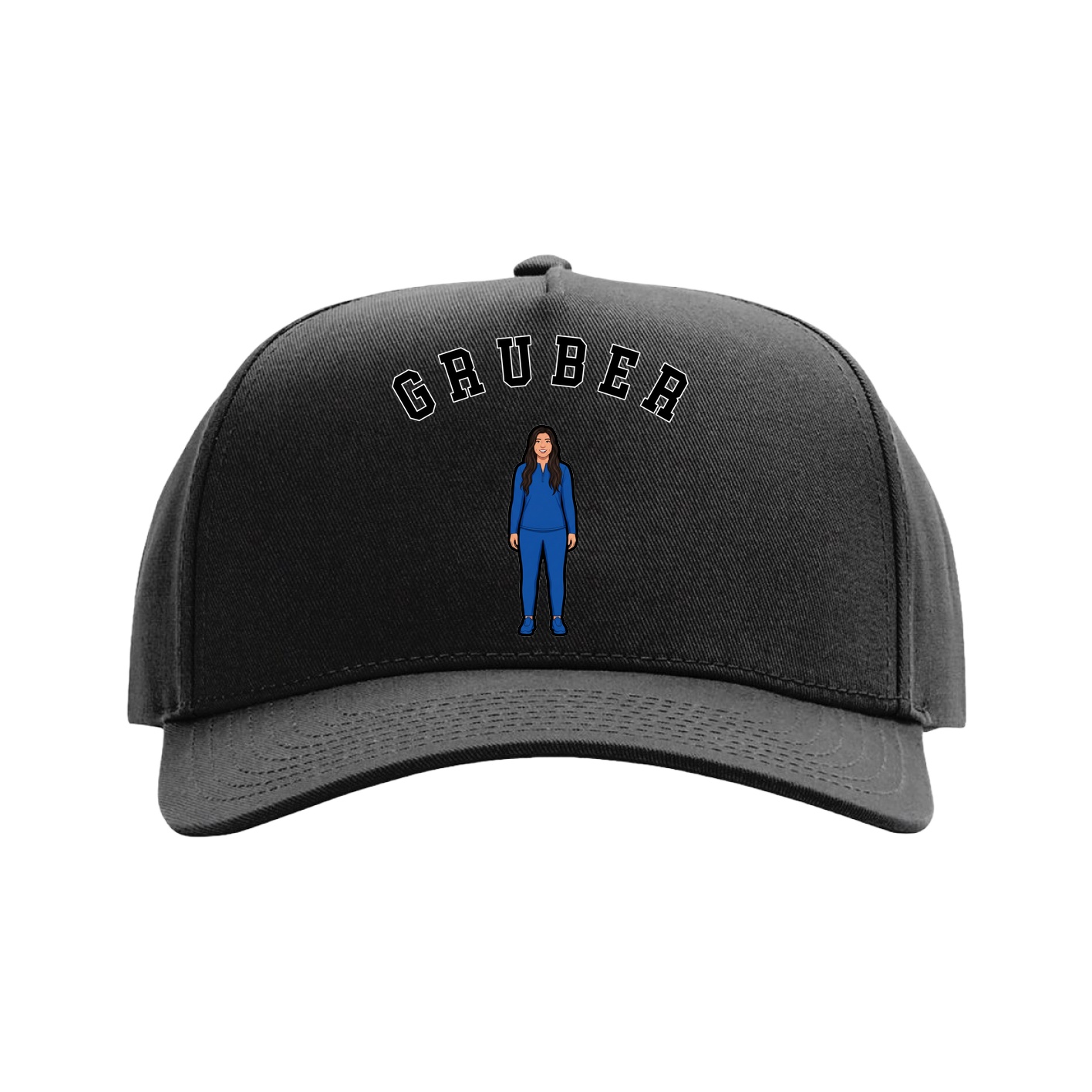 Full Fabric Five-Panel Champ Cap — Shirsey Arch in Black