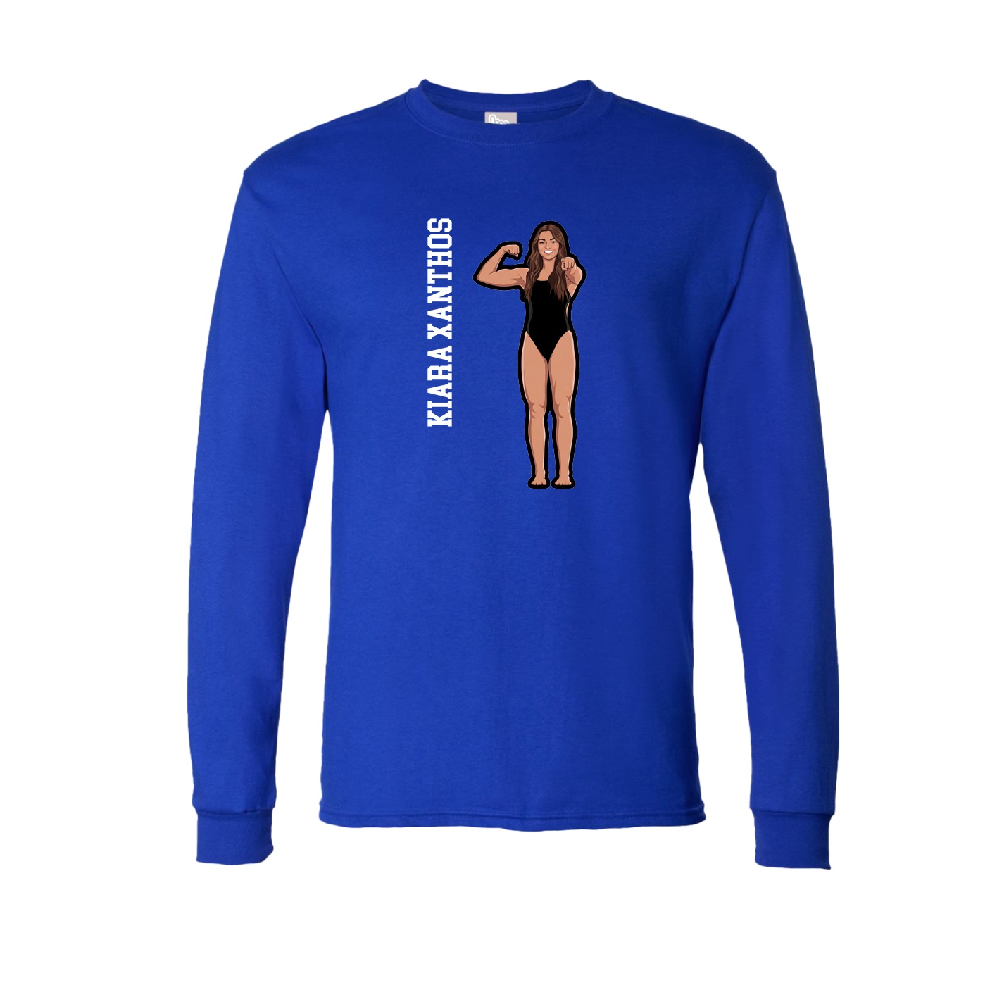 Long Sleeve Tee — Name Vertical in Royal