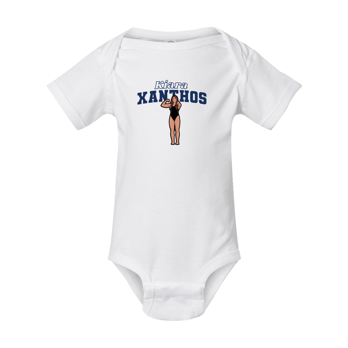 Baby Onesie — Name Arch in White