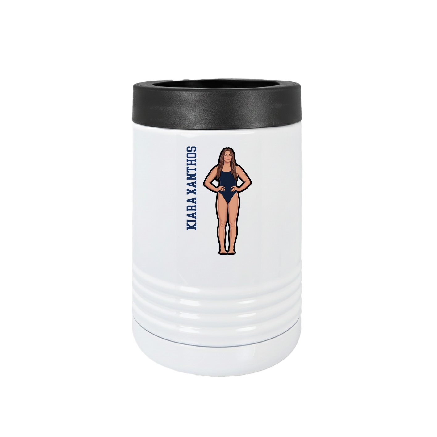 Beverage Holder — Name Vertical in White