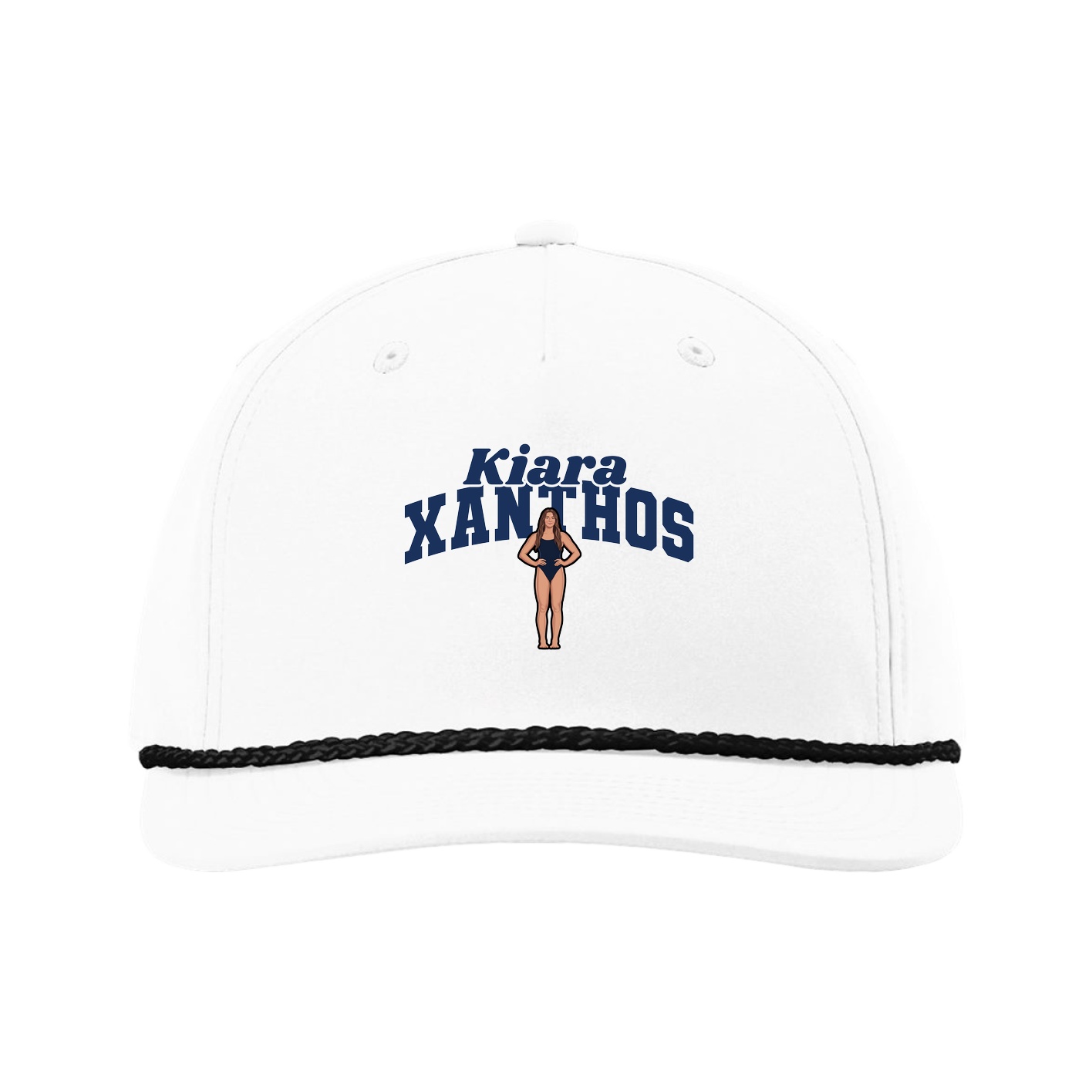 Five-Panel Classic Rope Cap — Signature Arch in White