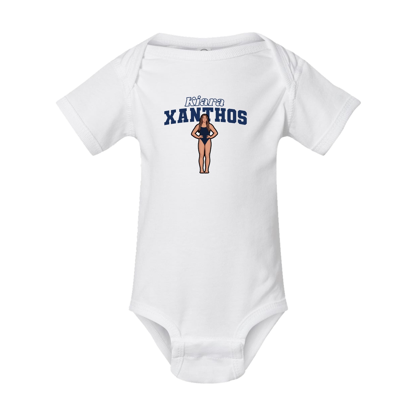 Baby Onesie — Name Arch in White