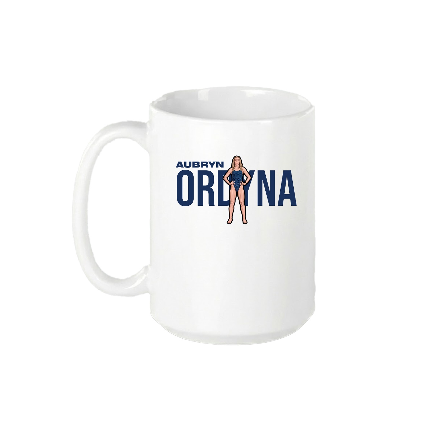 15oz Coffee Mug — Player Name in White
