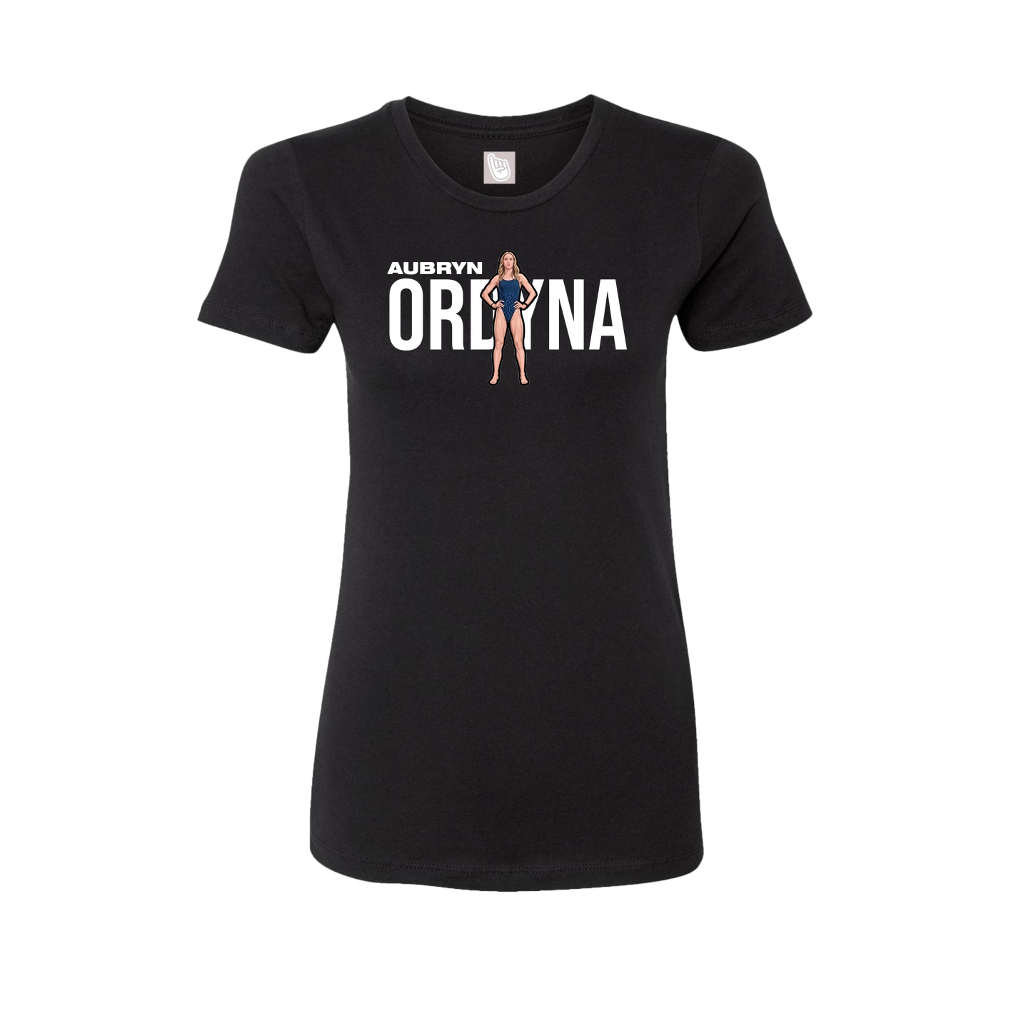 Fitted Women's Tee — Player Name in Black