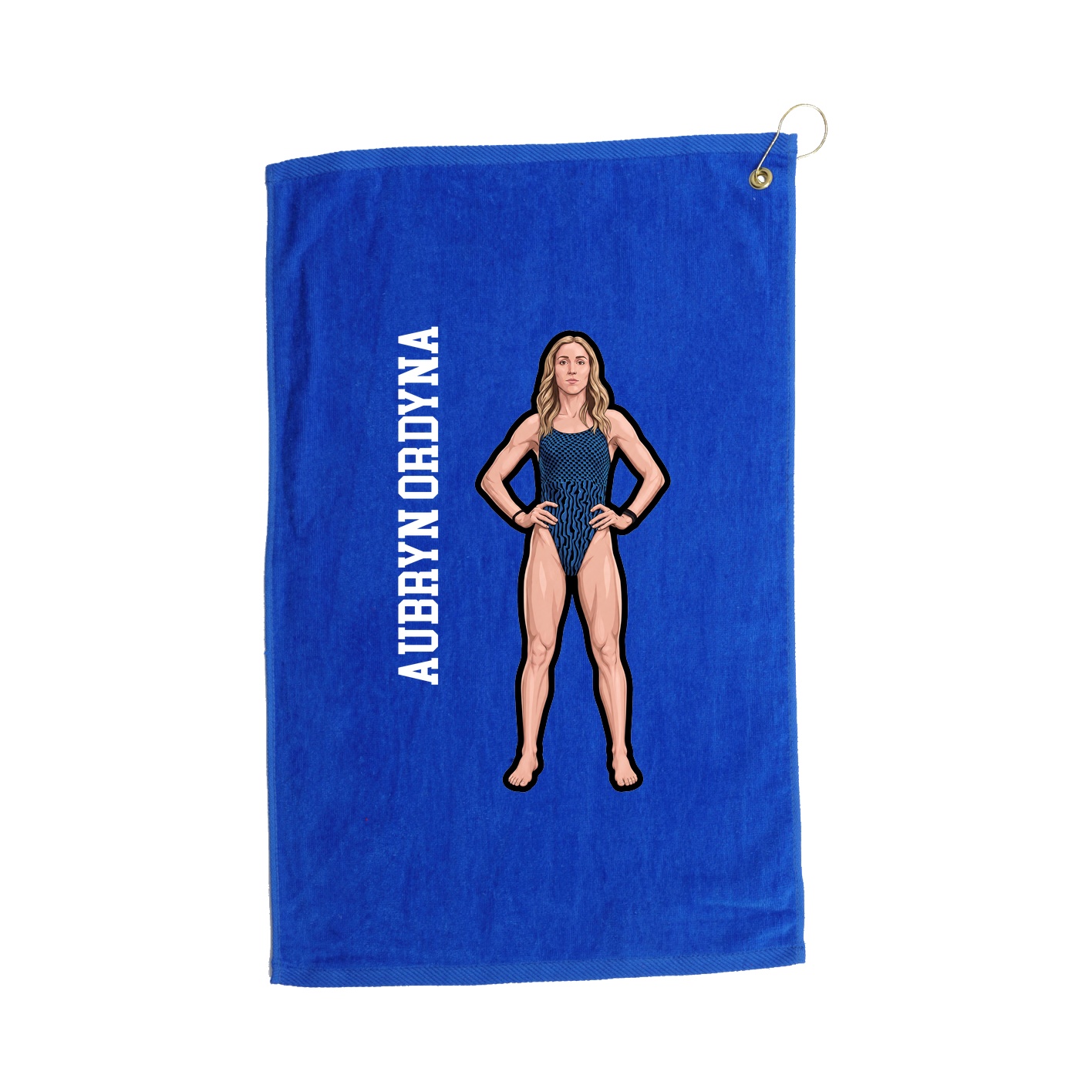 Golf Towel — Name Vertical in Royal