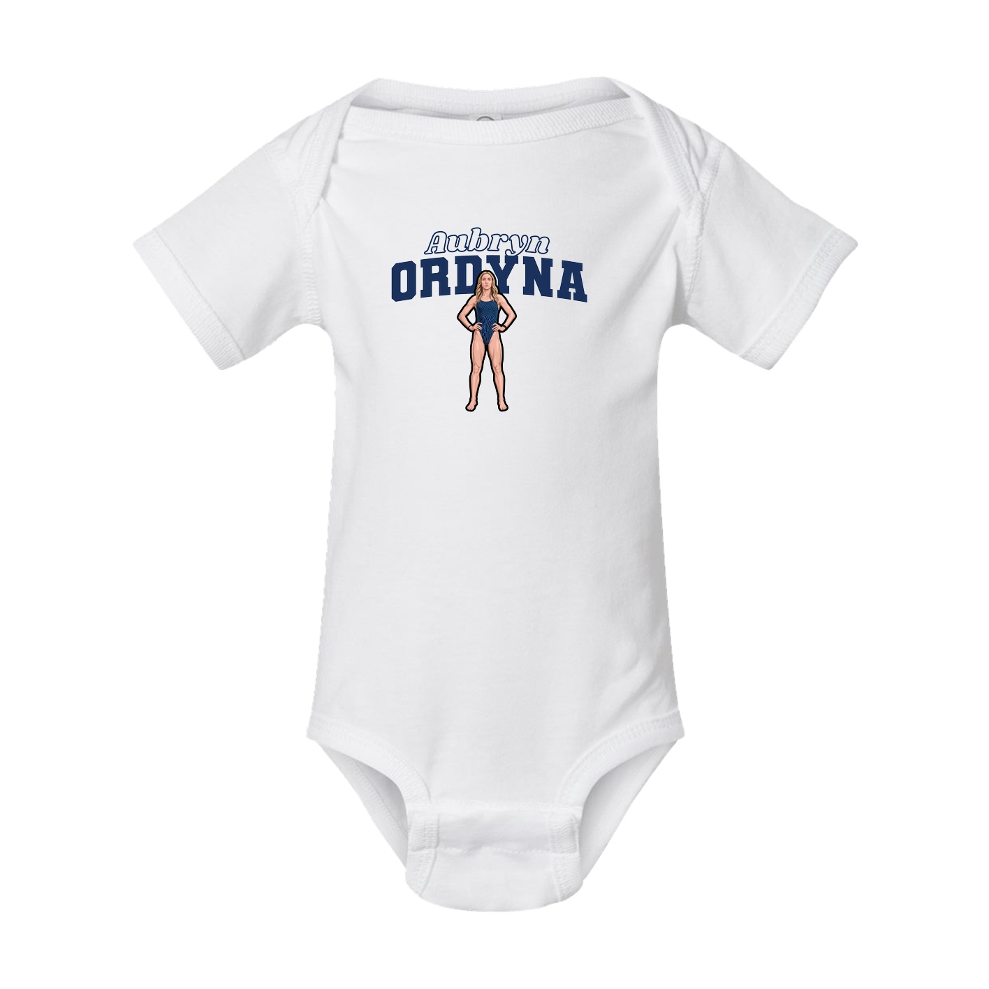 Baby Onesie — Name Arch in White