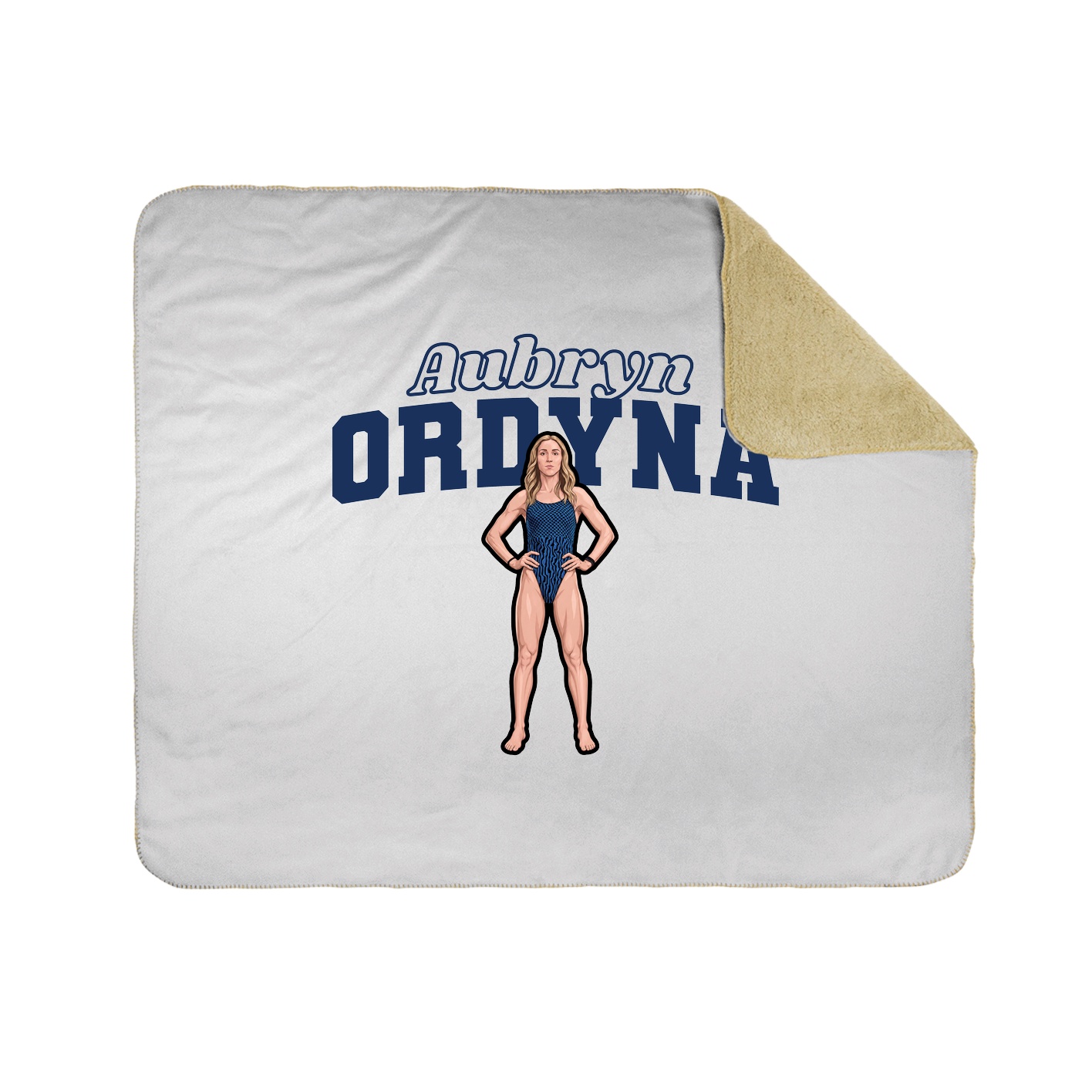 Throw Blanket — Name Arch in White