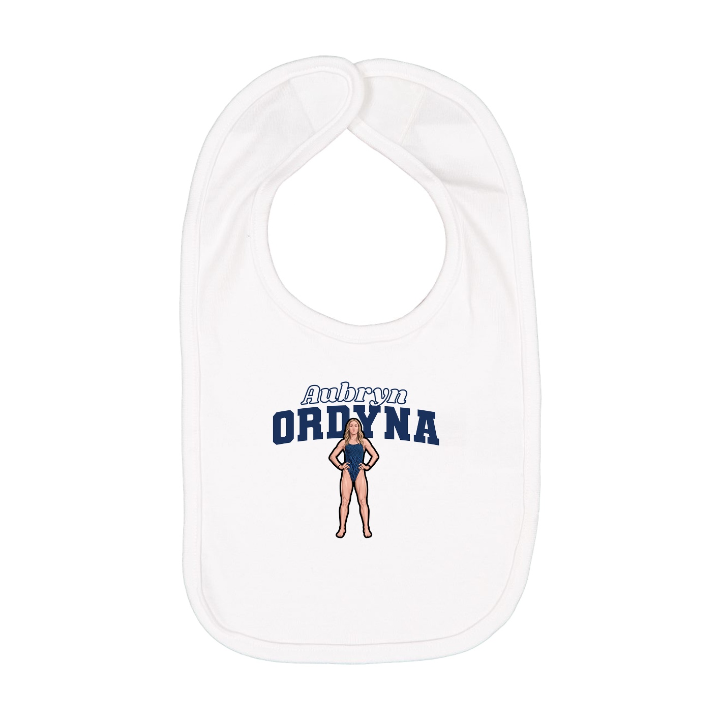 Infant Bib — Name Arch in White