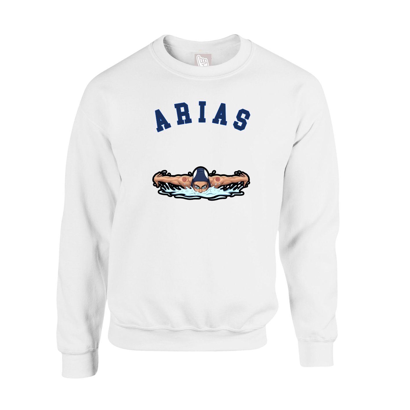 Fleece Crew — Shirsey Arch in White