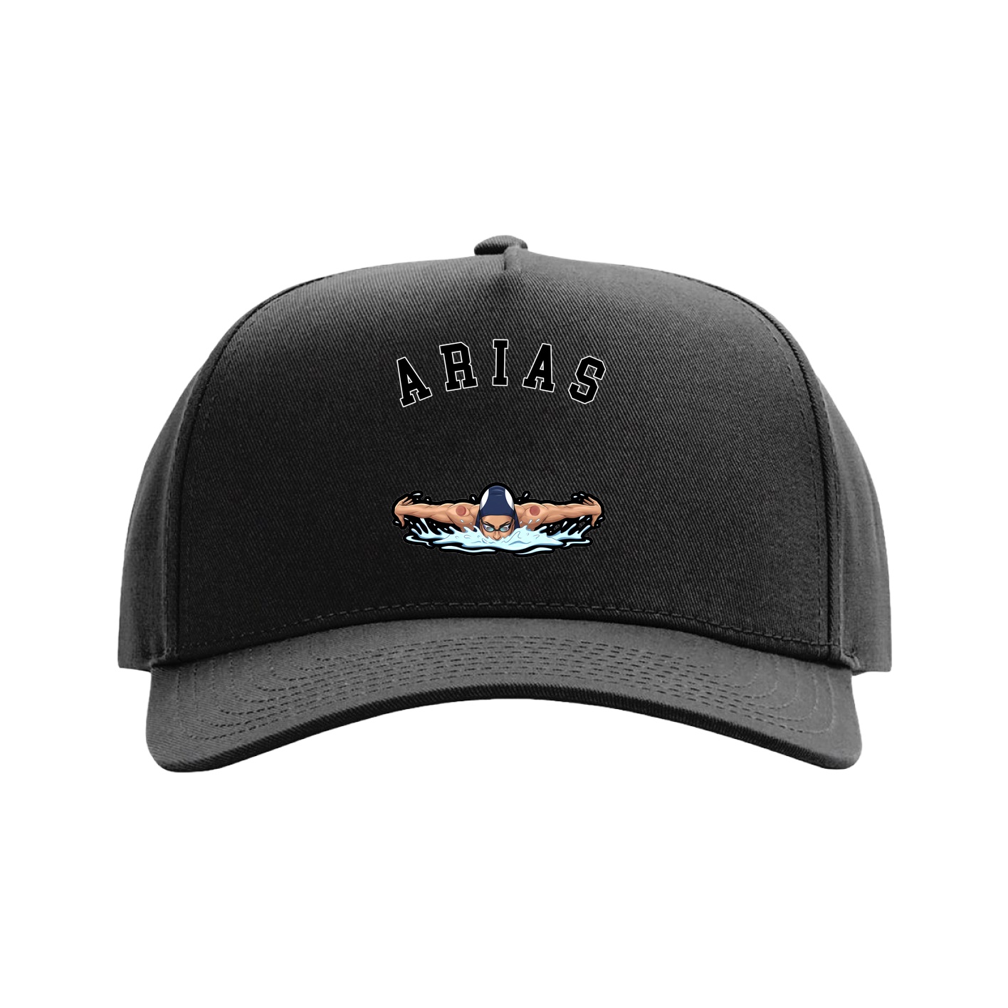Full Fabric Five-Panel Champ Cap — Shirsey Arch in Black
