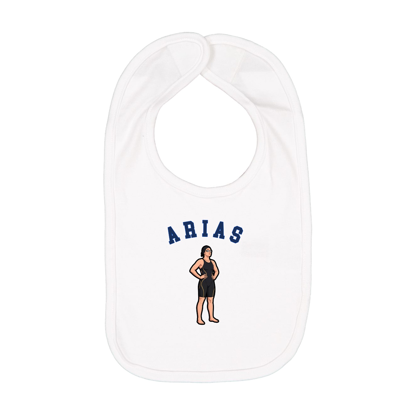Infant Bib — Shirsey Arch in White