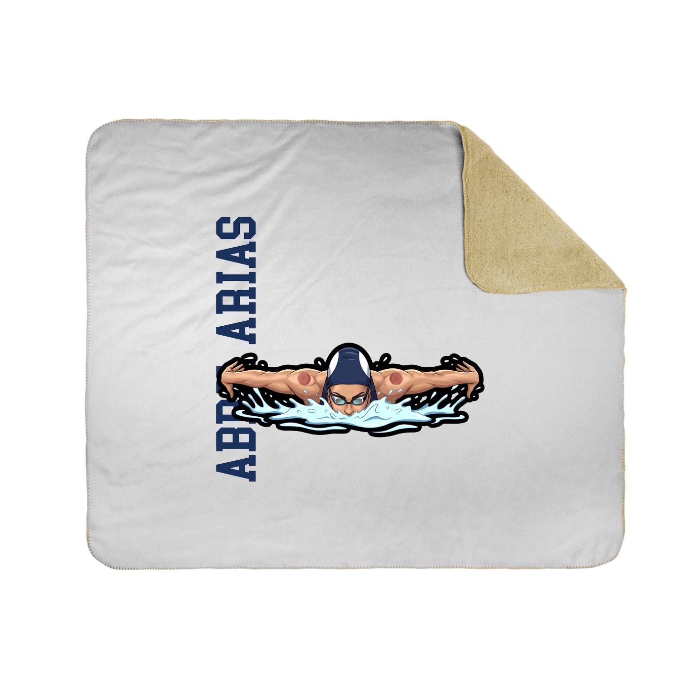Throw Blanket — Name Vertical in White