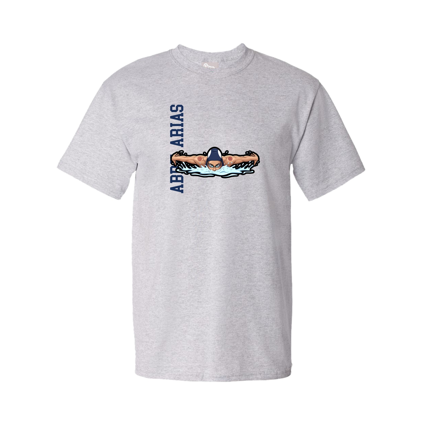 Youth Tee — Name Vertical in Grey