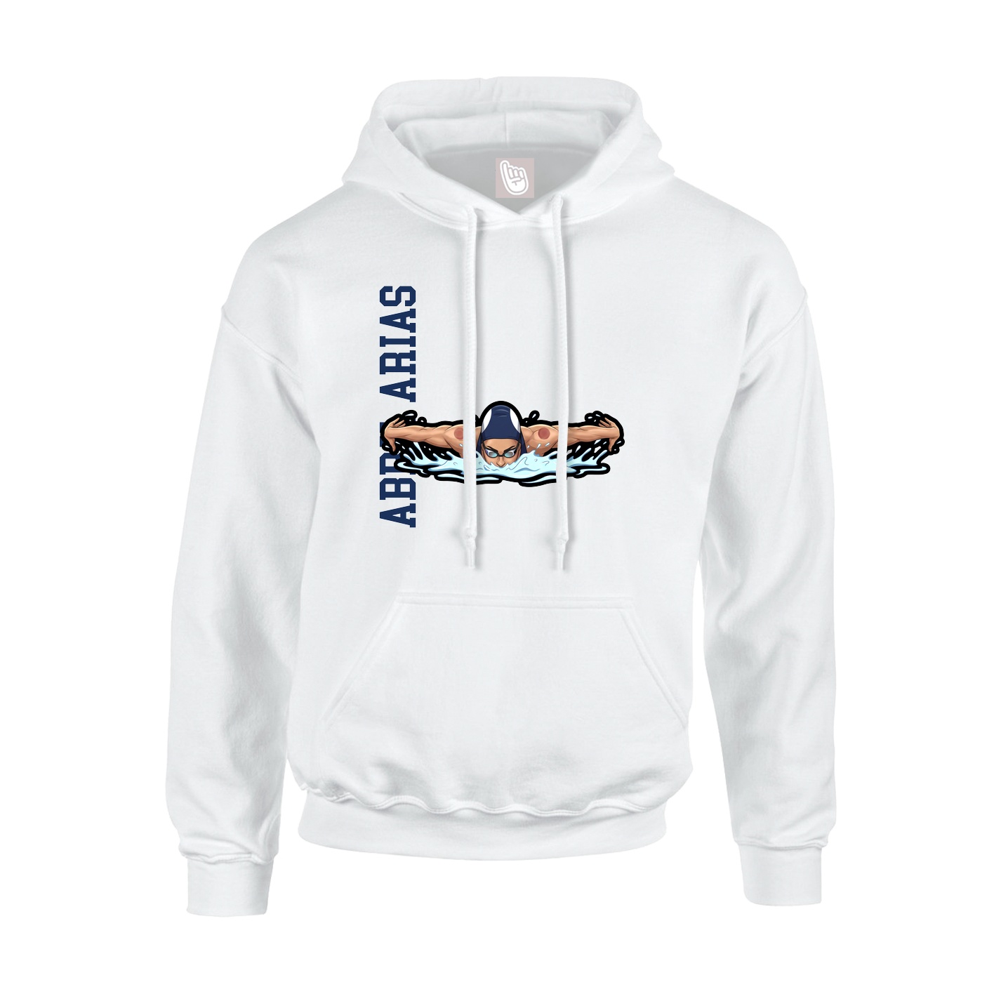 Hoodie — Name Vertical in White