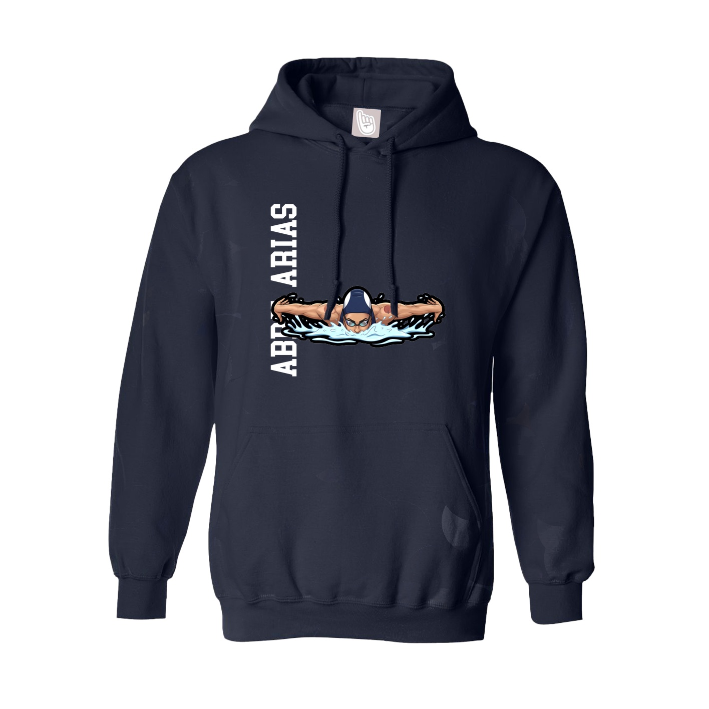 Youth Hoodie — Name Vertical in Navy