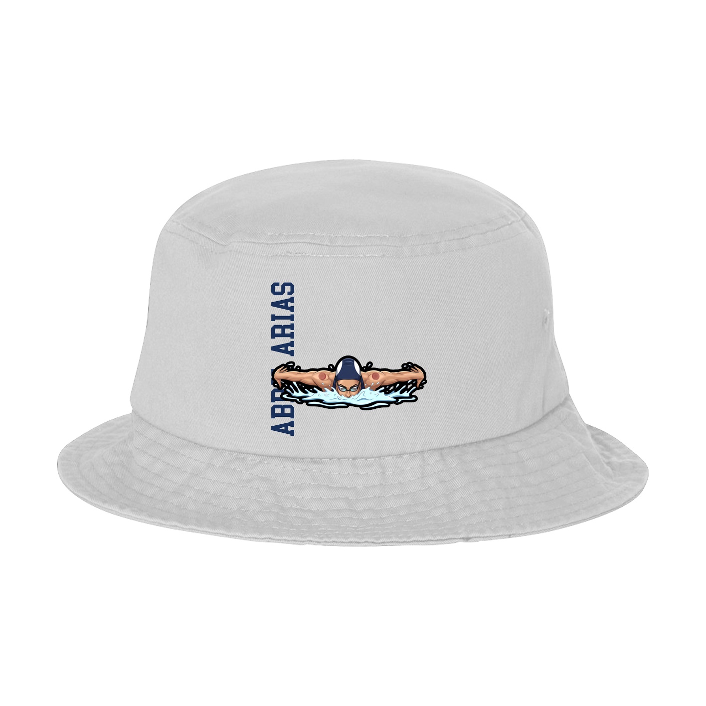 Bucket Cap — Name Vertical in White