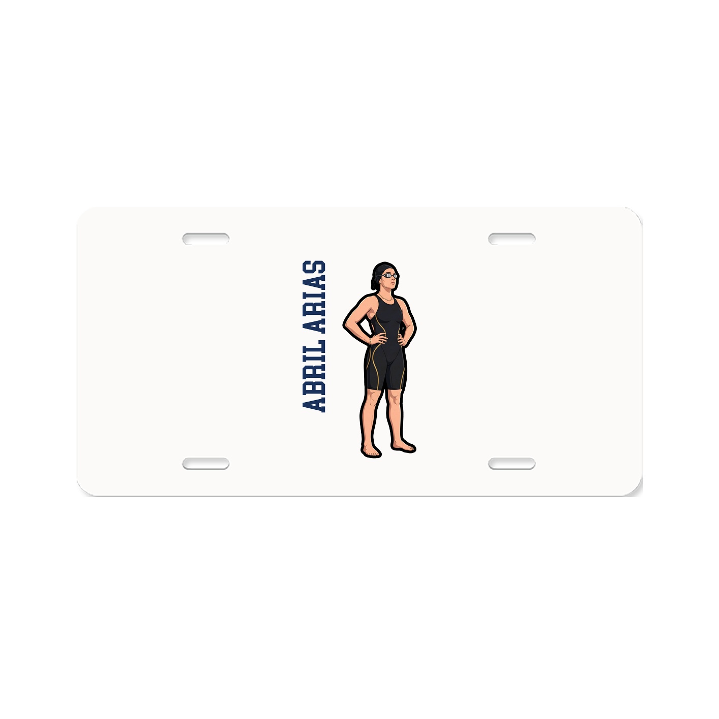 License Plate — Name Vertical in Classic