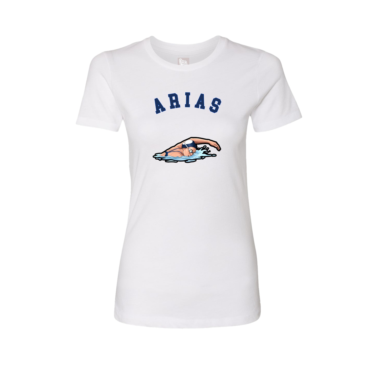 Fitted Women's Tee — Shirsey Arch in White