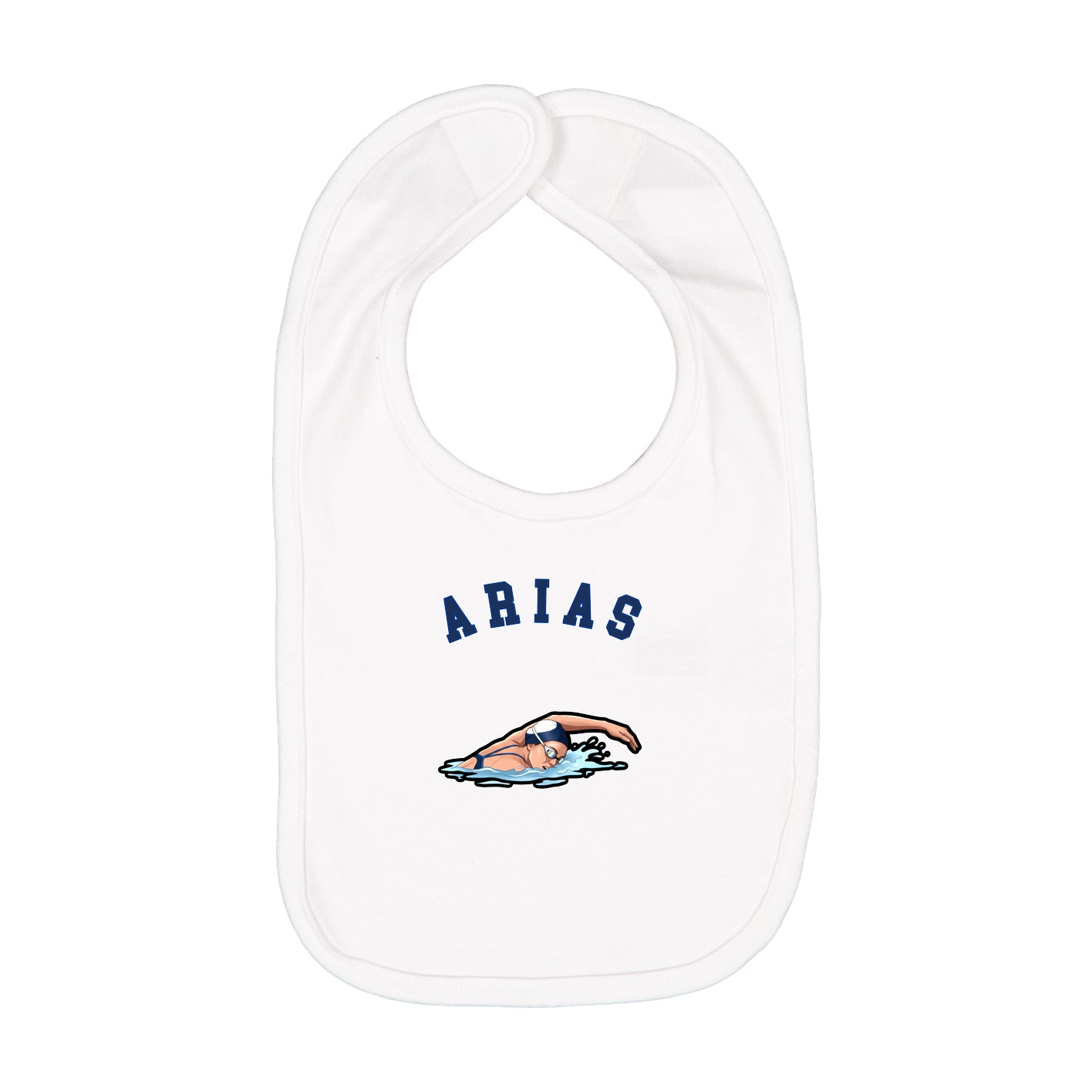 Infant Bib — Shirsey Arch in White