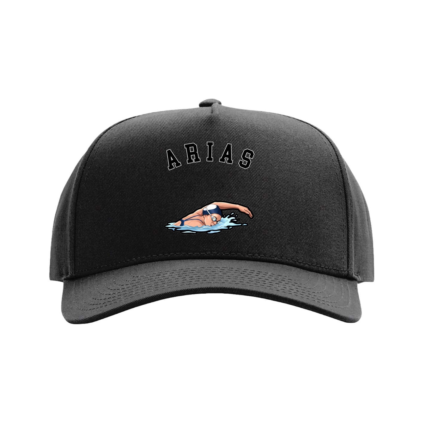 Full Fabric Five-Panel Champ Cap — Shirsey Arch in Black