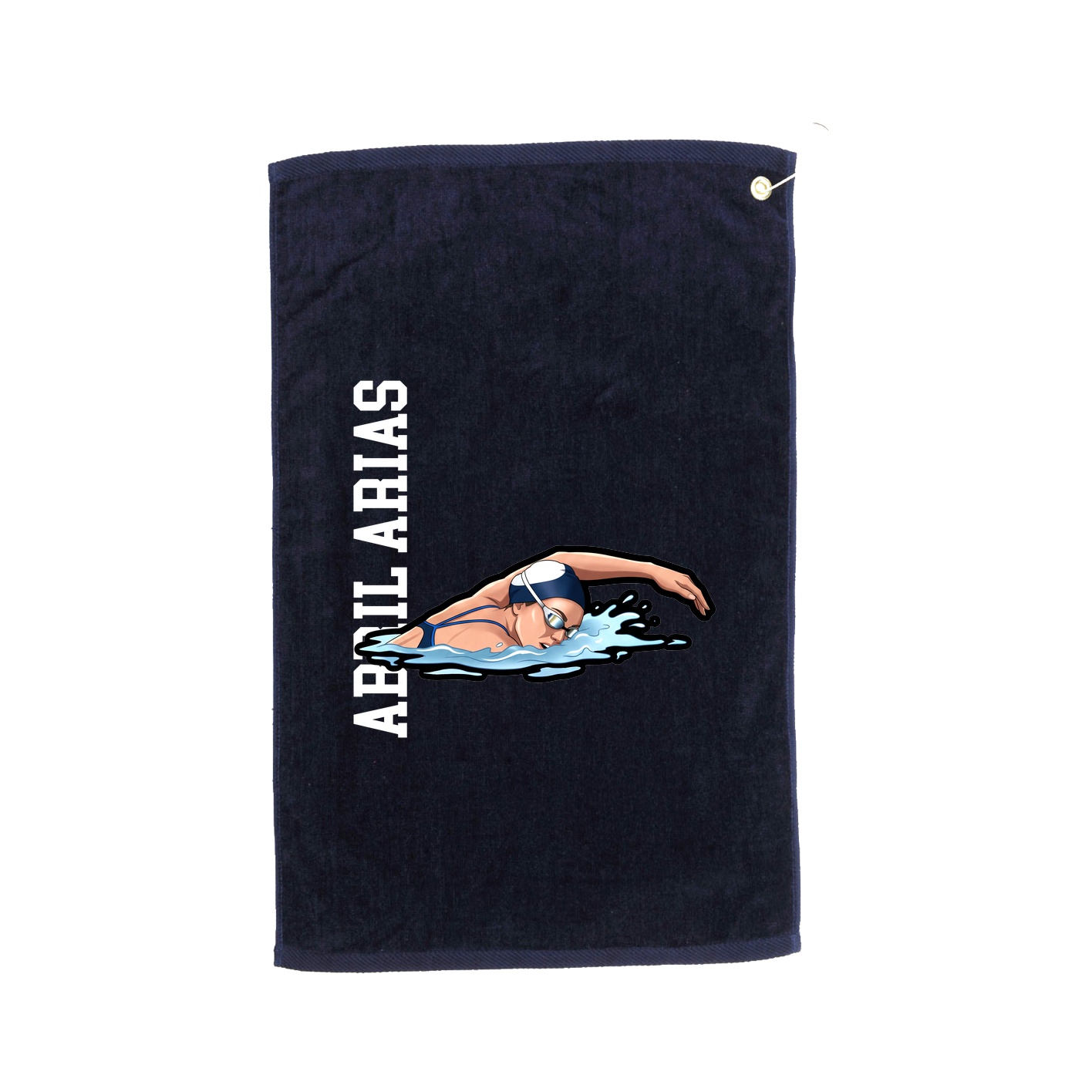 Golf Towel — Name Vertical in Navy