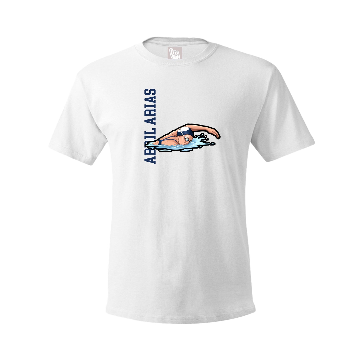 Youth Tee — Name Vertical in White