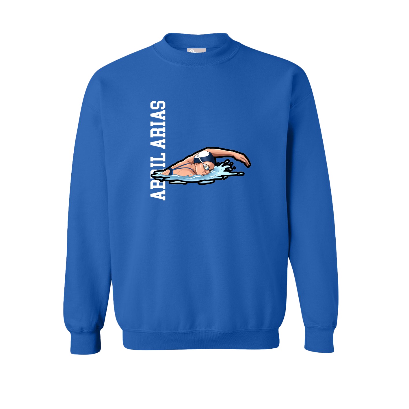 Fleece Crew — Name Vertical in Royal