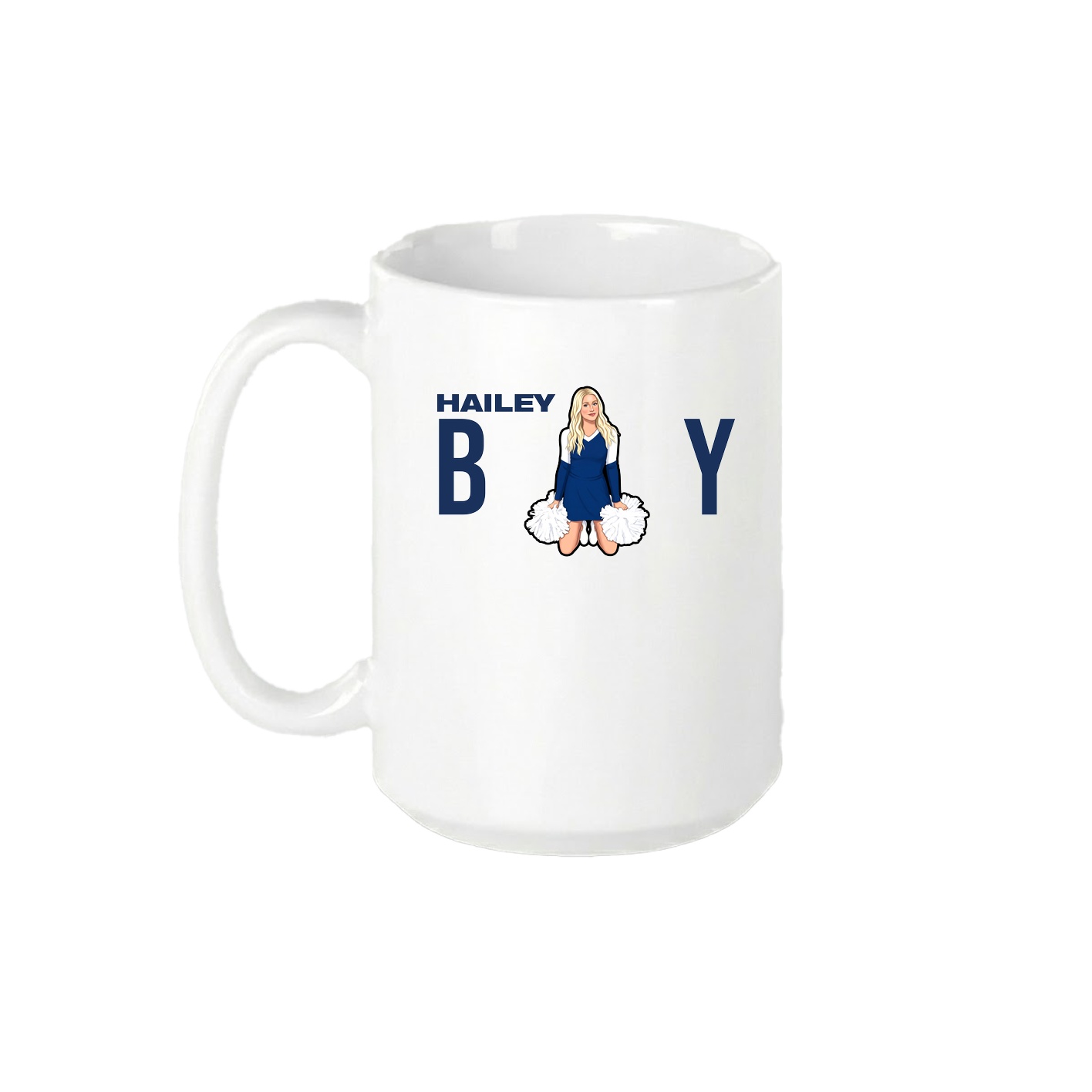 15oz Coffee Mug — Player Name in White