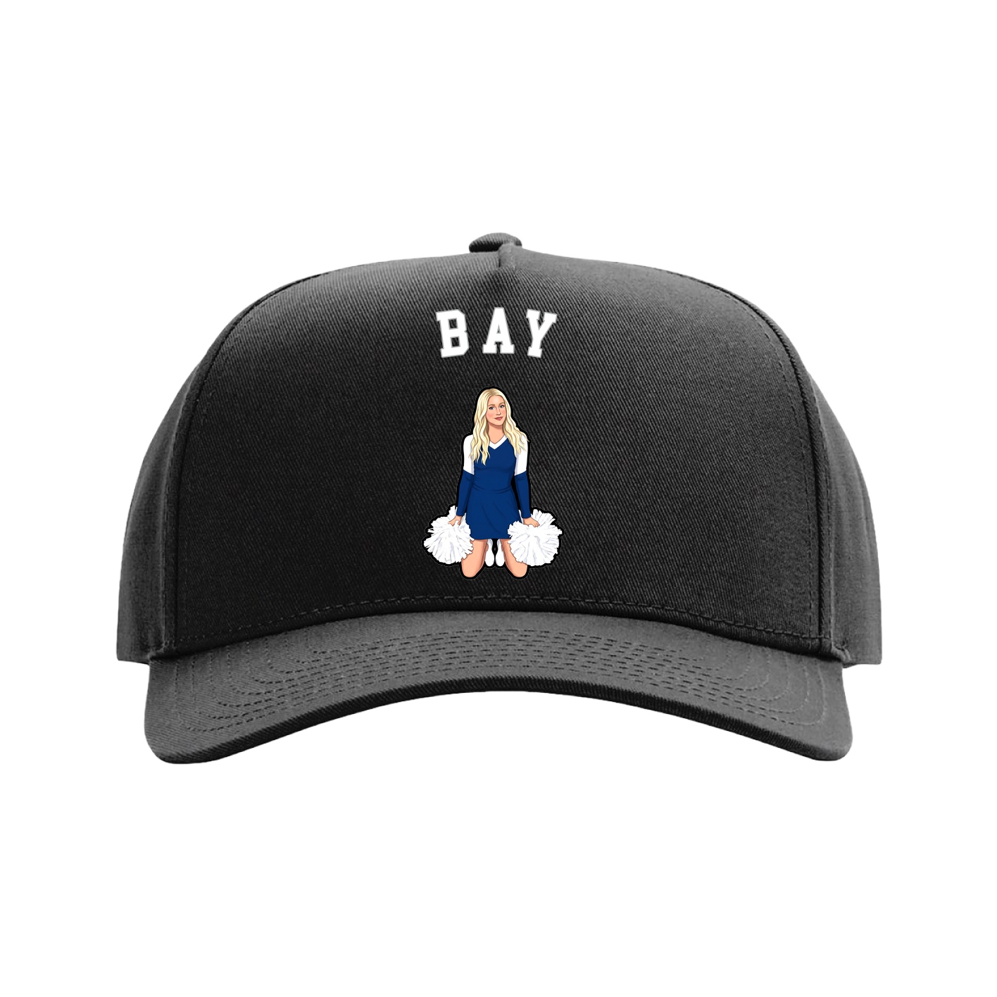 Full Fabric Five-Panel Champ Cap — Shirsey Arch in Black