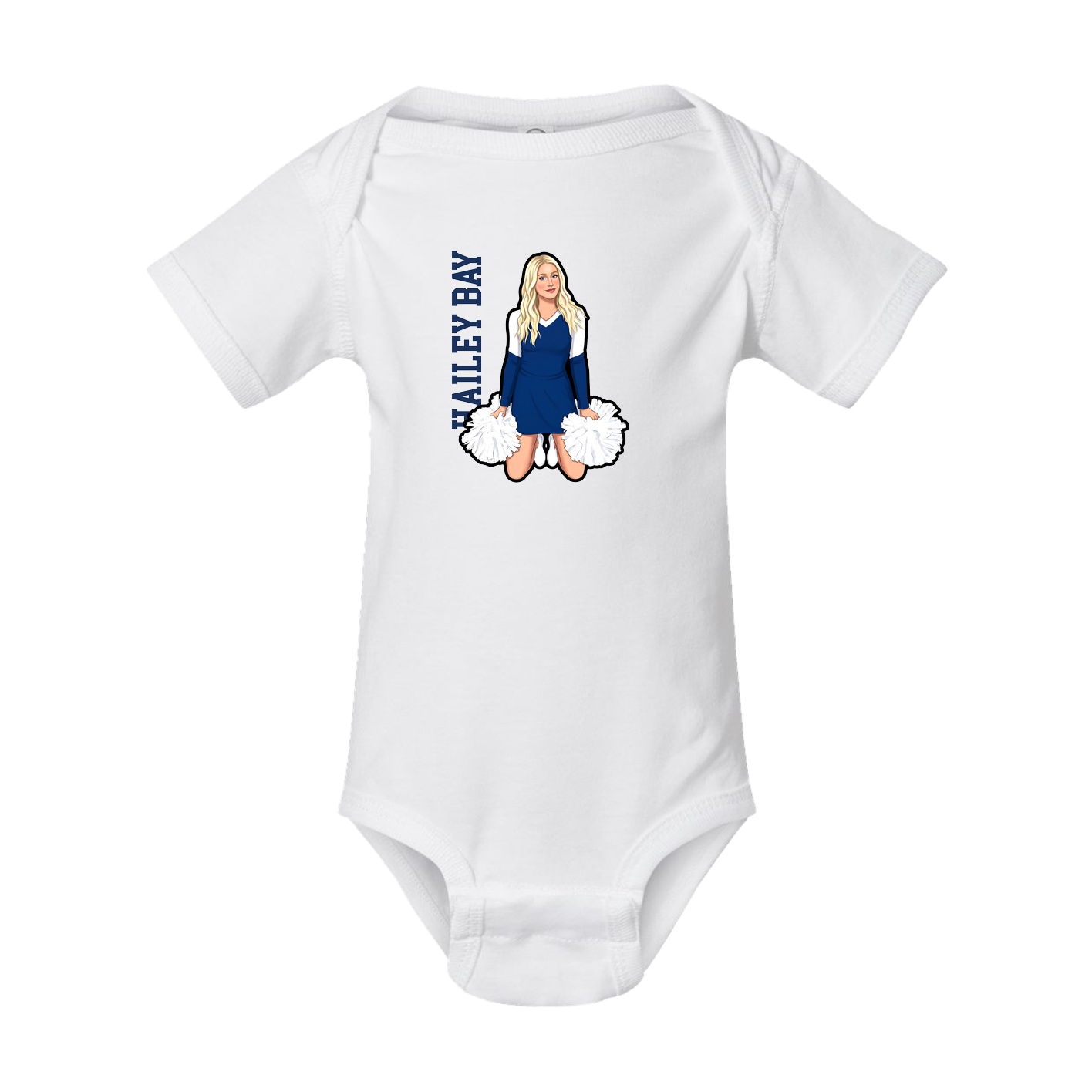 Baby Onesie — Name Vertical in White