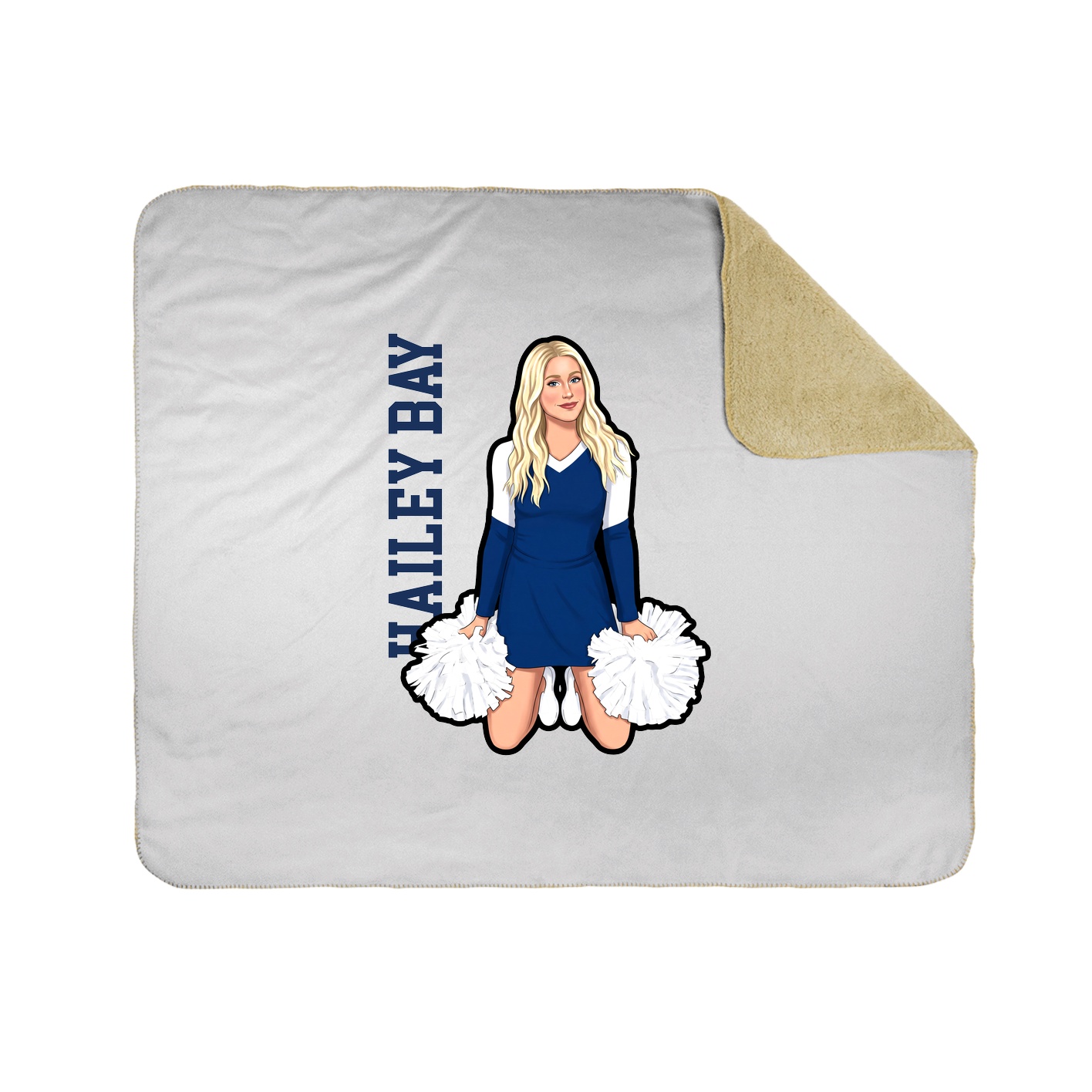 Throw Blanket — Name Vertical in White