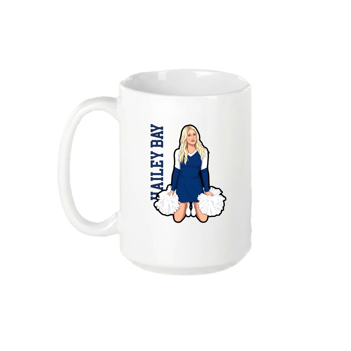 15oz Coffee Mug — Name Vertical in White