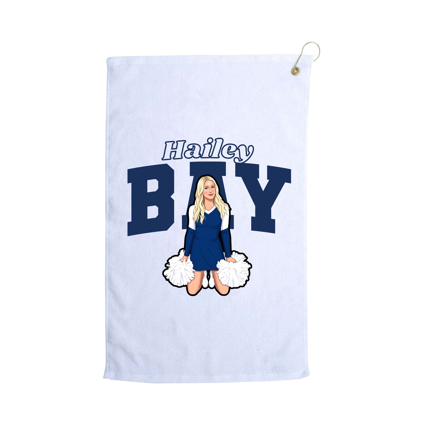 Golf Towel — Name Arch in White