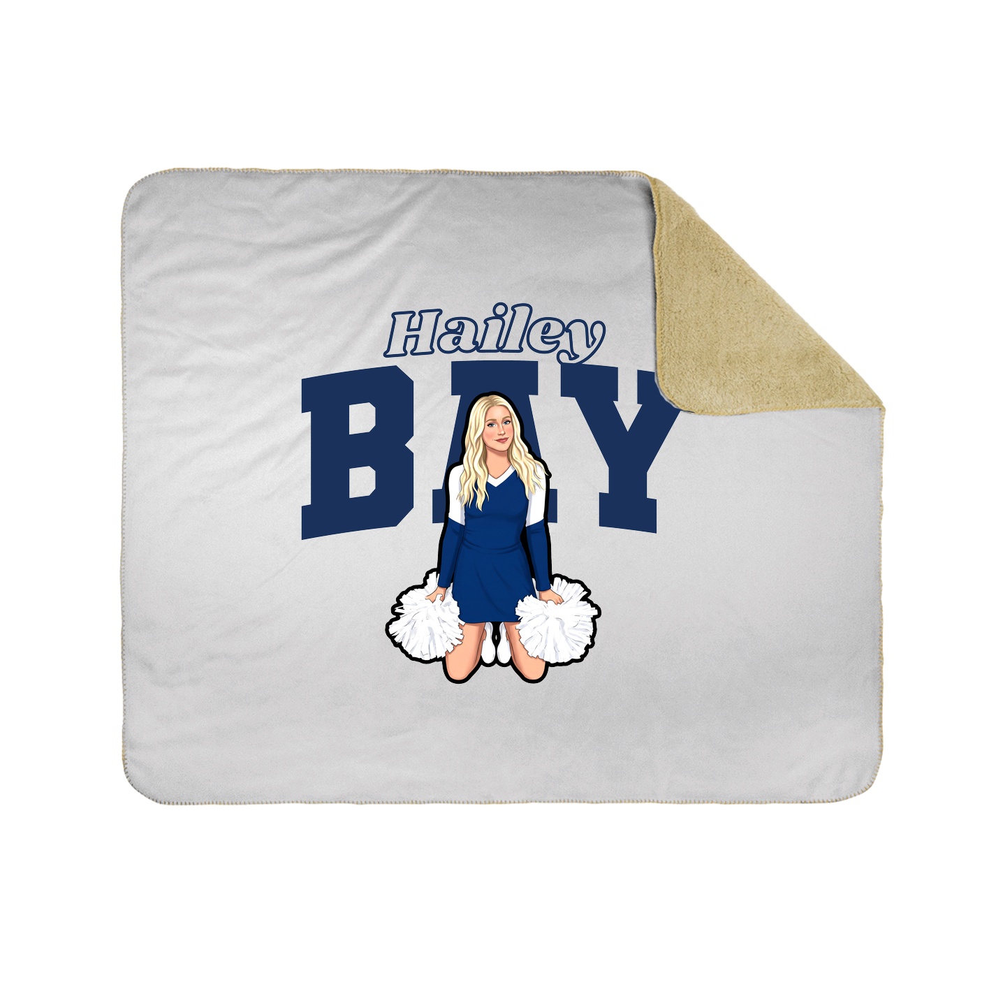 Throw Blanket — Name Arch in White