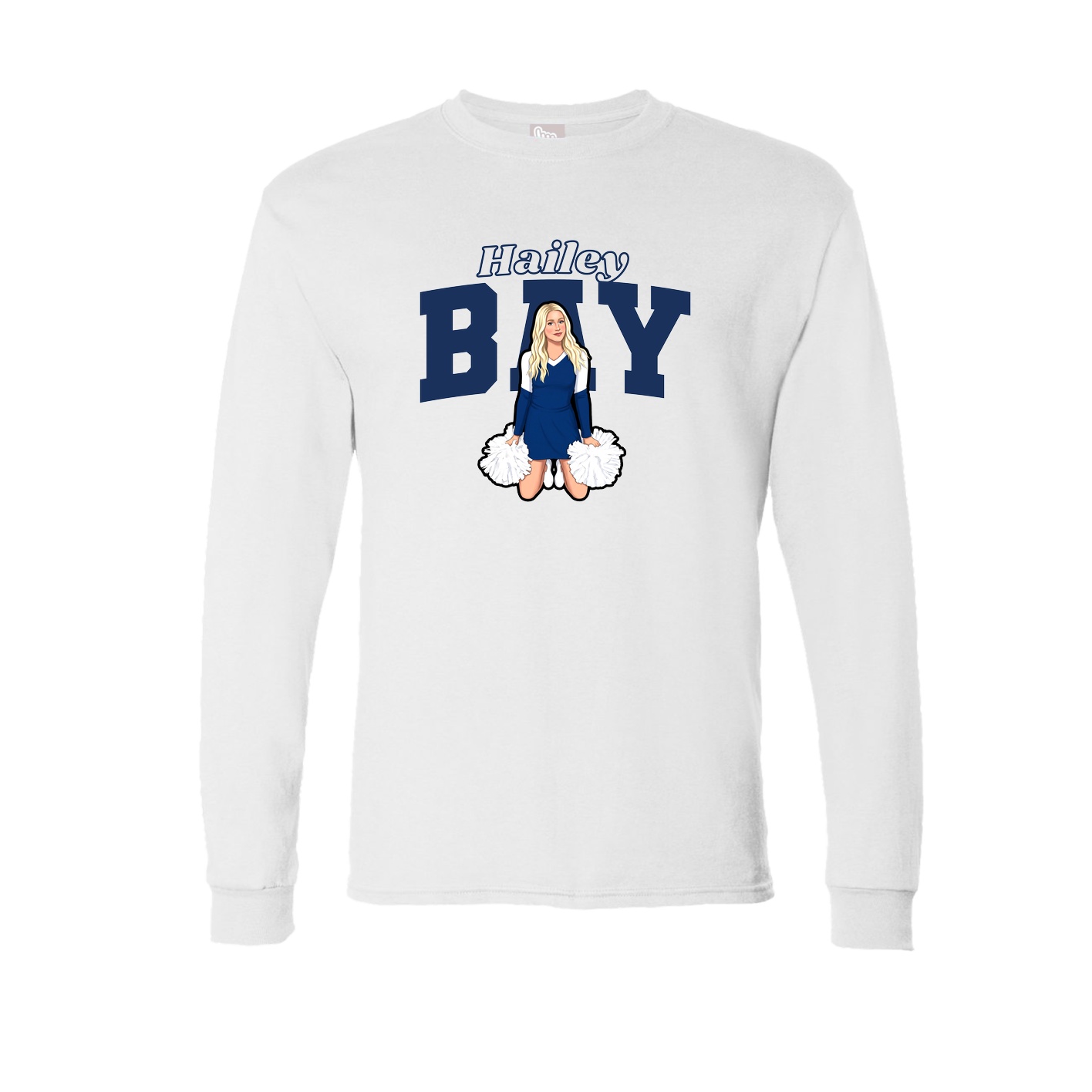 Long Sleeve Tee — Name Arch in White