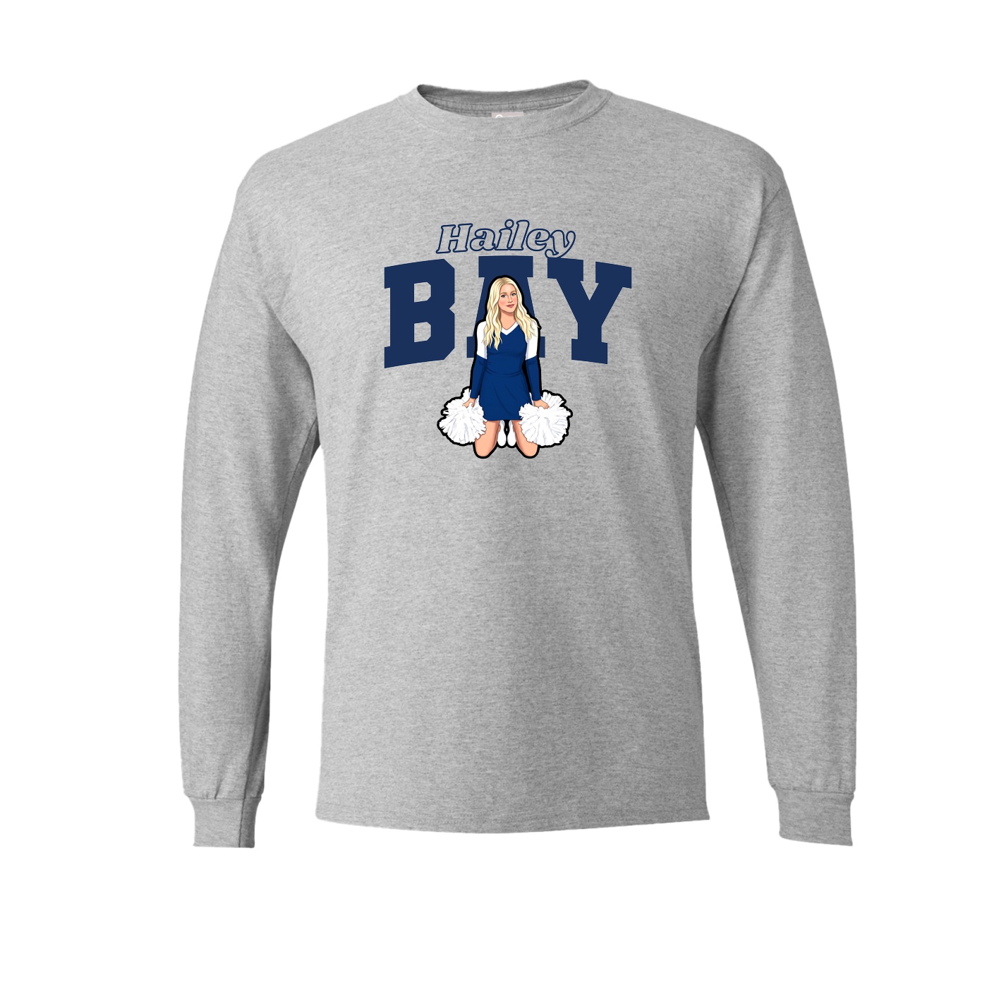 Long Sleeve Tee — Name Arch in Grey