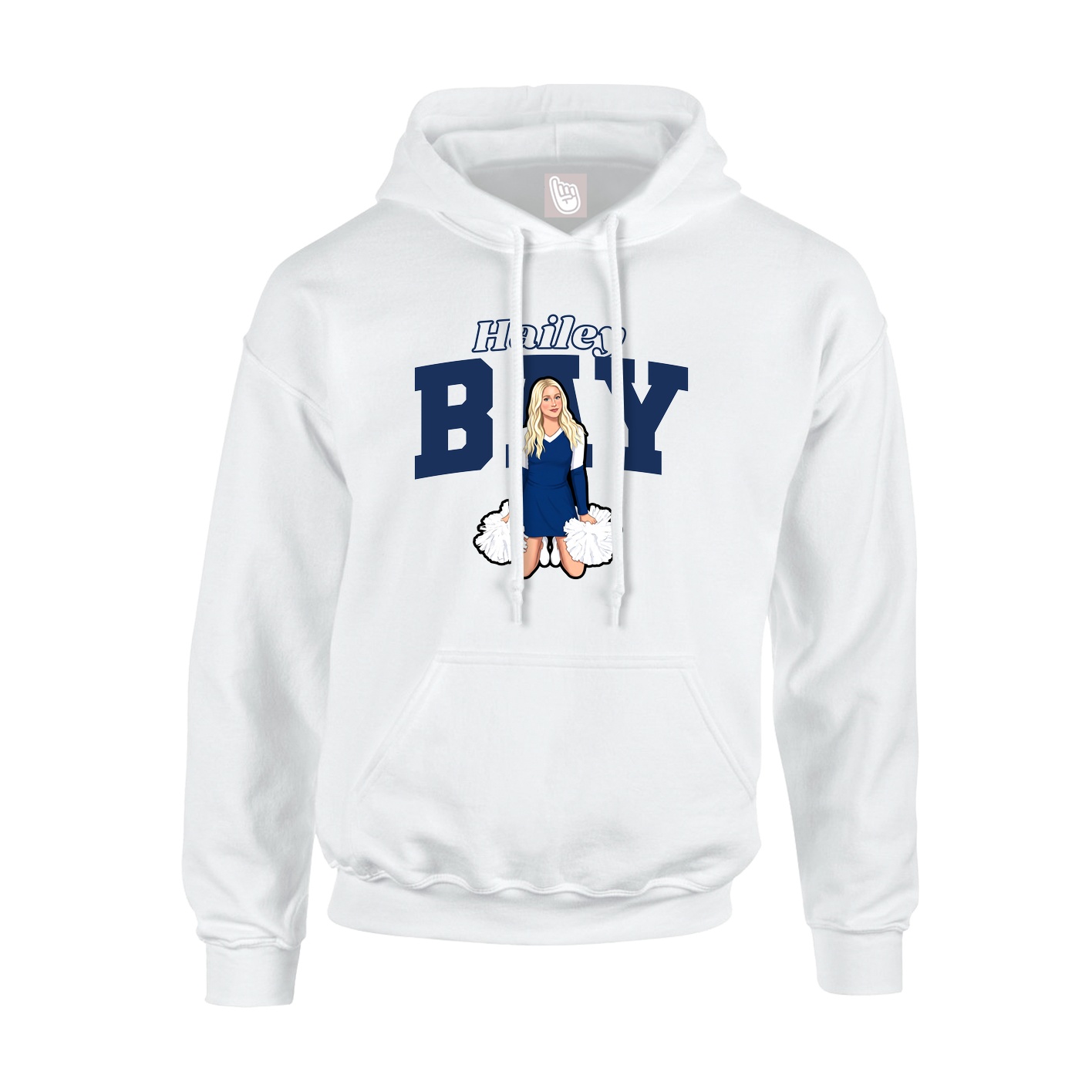Hoodie — Name Arch in White
