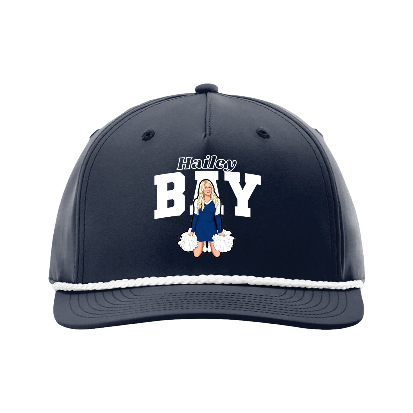 Five-Panel Classic Rope Cap — Name Arch in Navy