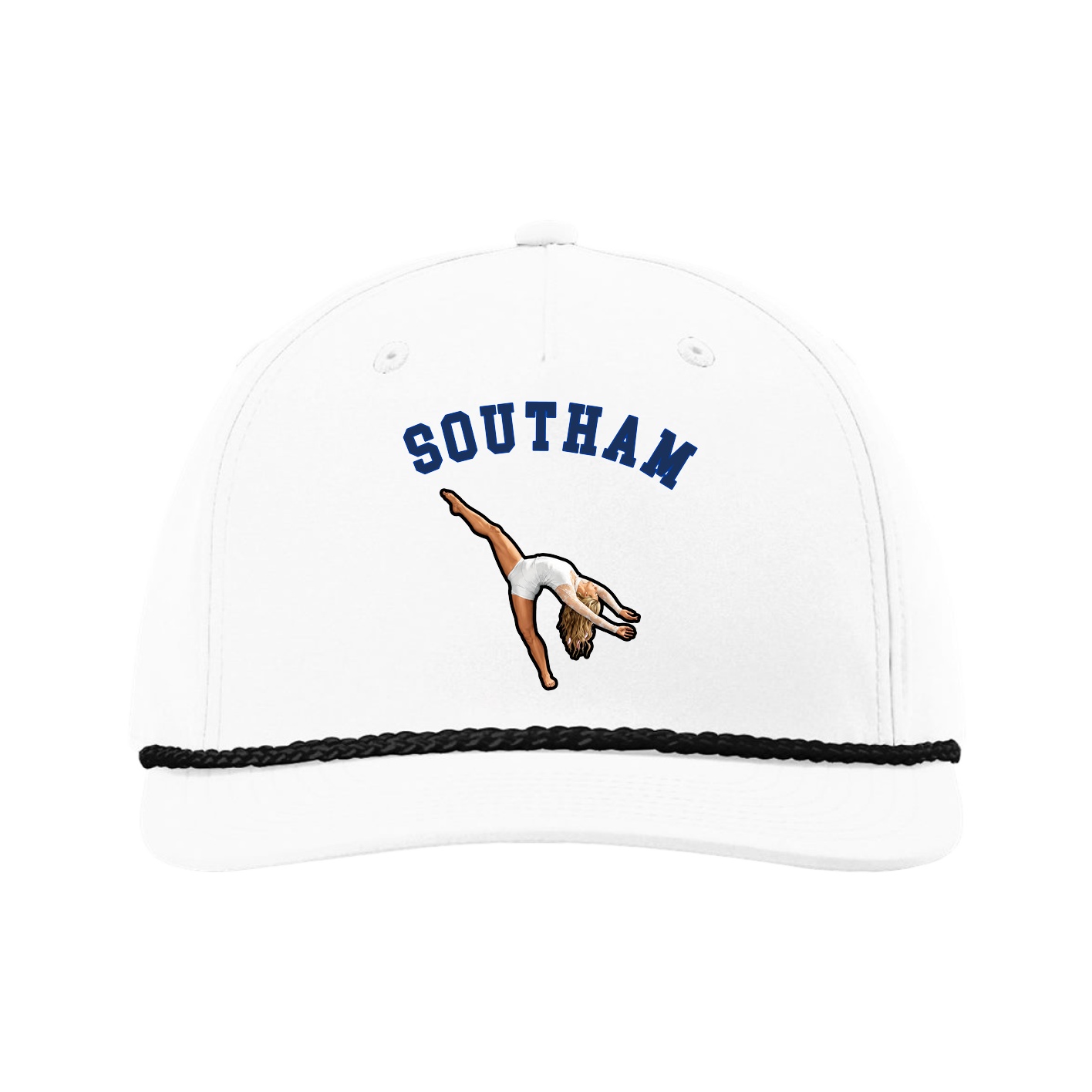 Five-Panel Classic Rope Cap — Shirsey Arch in White