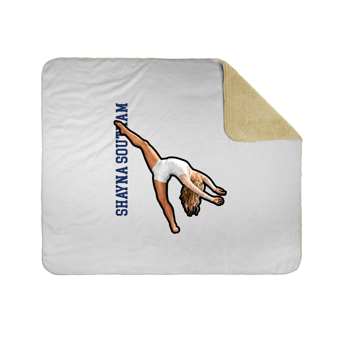 Throw Blanket — Name Vertical in White