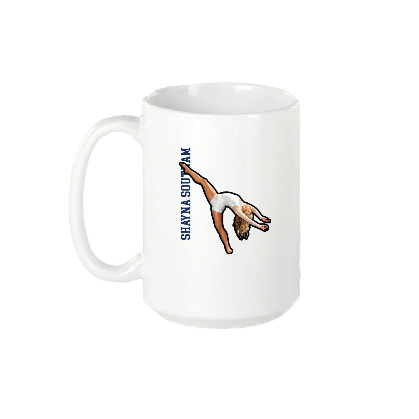15oz Coffee Mug — Name Vertical in White