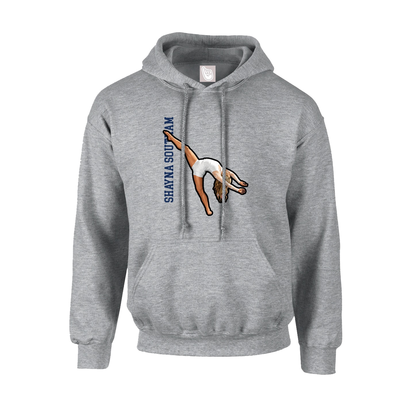 Hoodie — Name Vertical in Grey