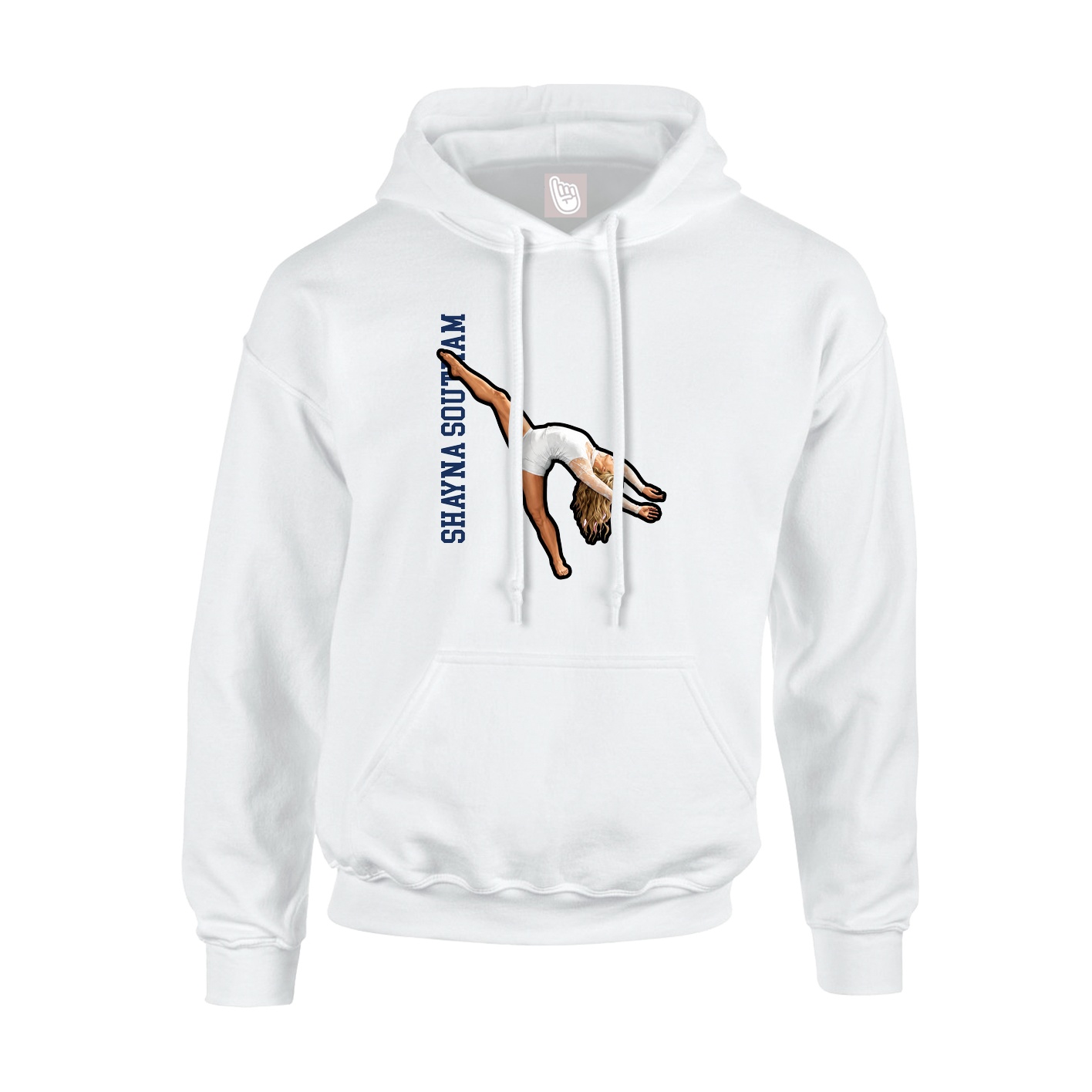 Youth Hoodie — Name Vertical in White