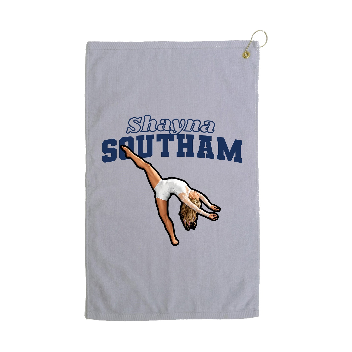 Golf Towel — Name Arch in Grey